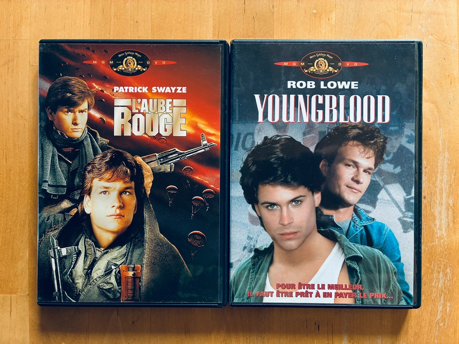 Lot 2 DVD cultes 80’s Patrick Swayze: L’aube rouge et Youngblood.